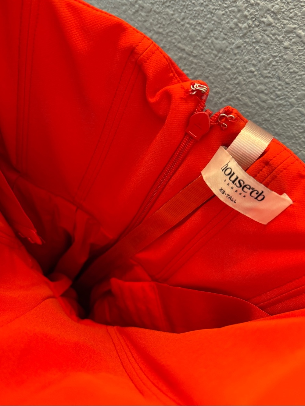 House of Cb Emmanuela Italian Tomato Strapless Pleated Mini Dress - Picture 6 of 7